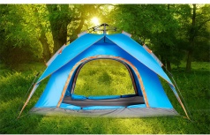 Палатка автоматическая (зонт)  3-4 местная, (2 слоя) дуги стекловолокно, вес 3,5 кг. MIMIR-910-3 (Синяя)